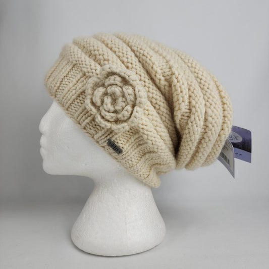 Delux Cream Knit Wool Slouchy Toque Hat