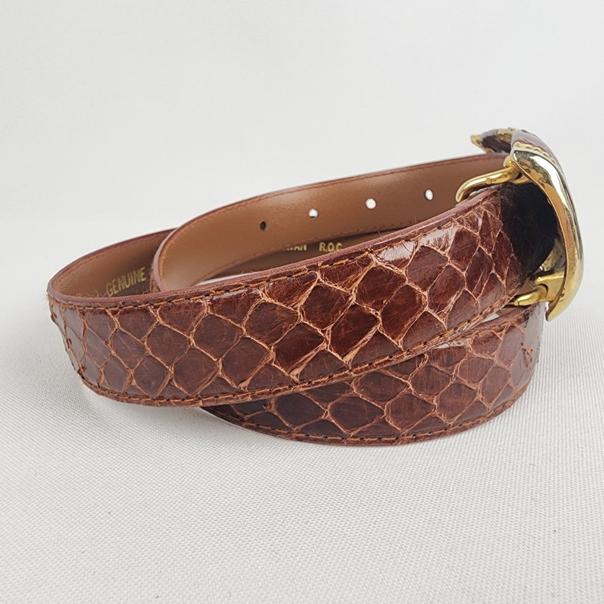 Vintage Jana Brown Snake Skin Belt Size M/L