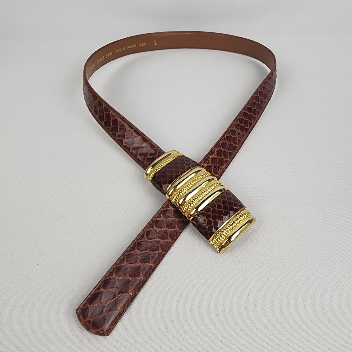 Vintage Jana Brown Snake Skin Belt Size M/L