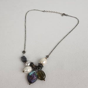 Silpada 925 Sterling Silver Hematite Pearl Abalone Shell Necklace