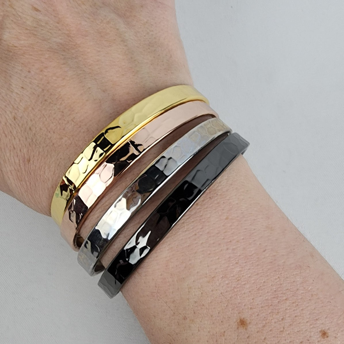 Multi Tone Stacked Bangle Bracelets