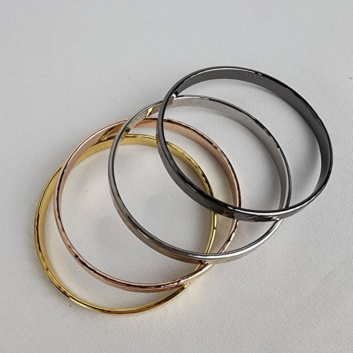 Multi Tone Stacked Bangle Bracelets