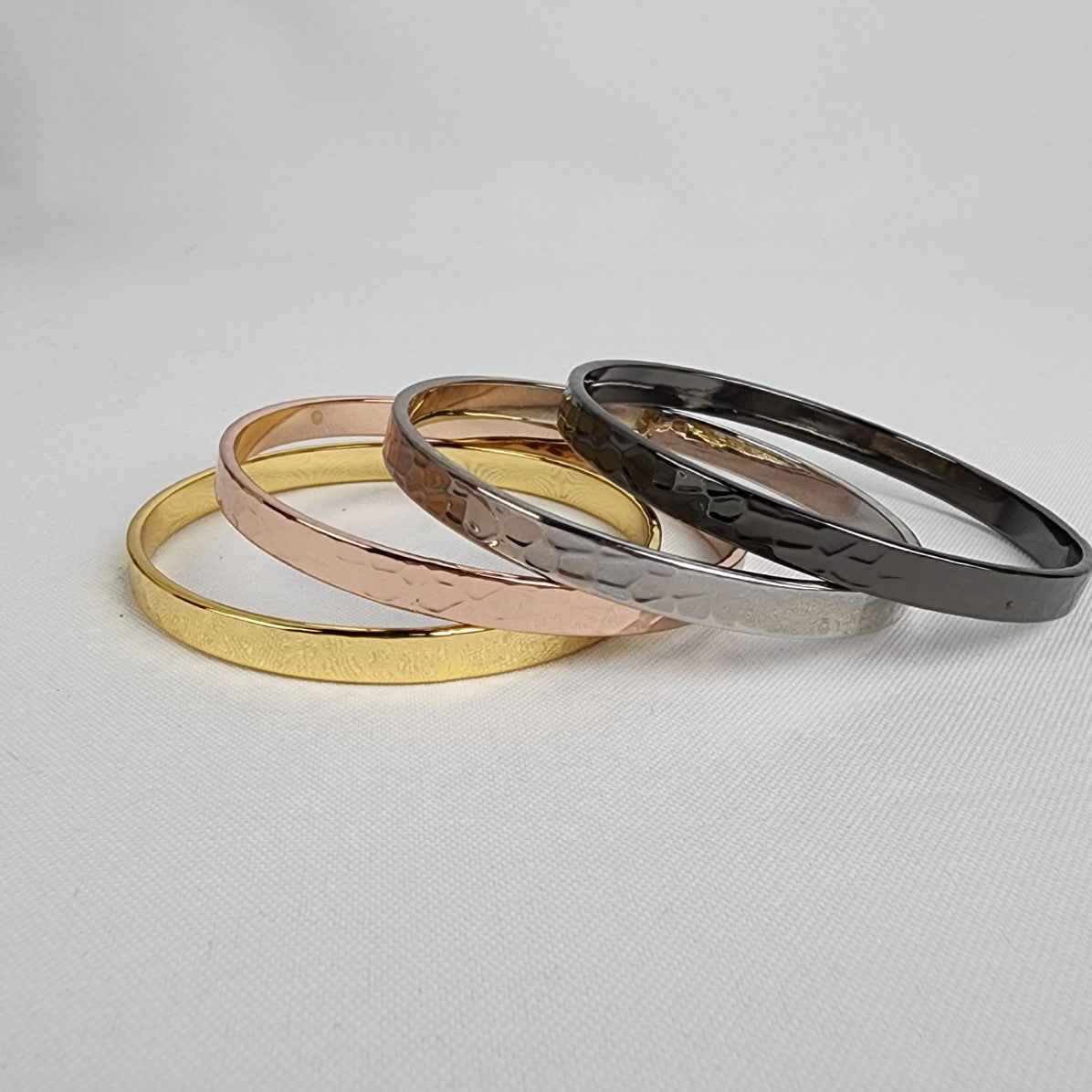 Multi Tone Stacked Bangle Bracelets