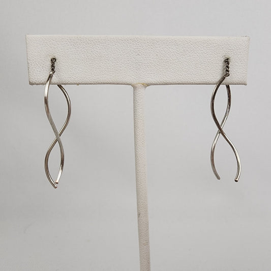 Silver Twirl Threader Earrings