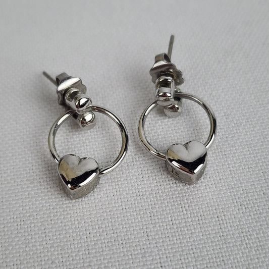 Lia Sophia Silver Heart Hoop Earrings