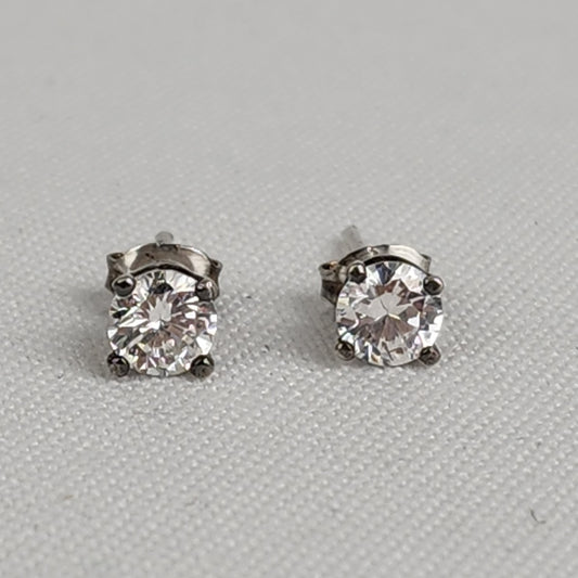 Sterling Silver Crystal Stud Earrings