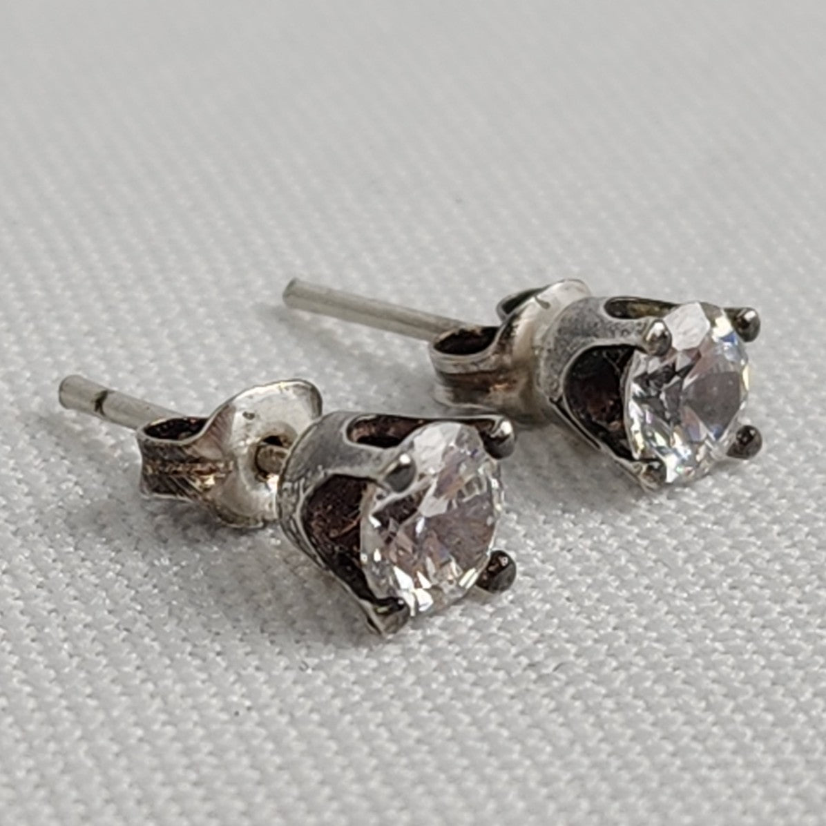 Sterling Silver Crystal Stud Earrings