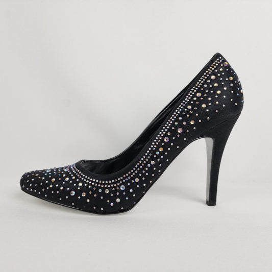 Cause & Effect Black Crystal Rhinestone Heels Size 8.5