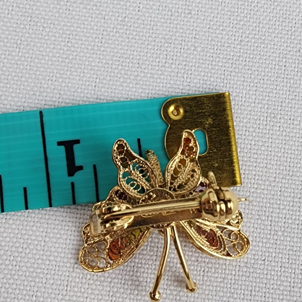 Vintage 800 Silver Vermeil (gold over silver) Filigree Butterfly Brooch