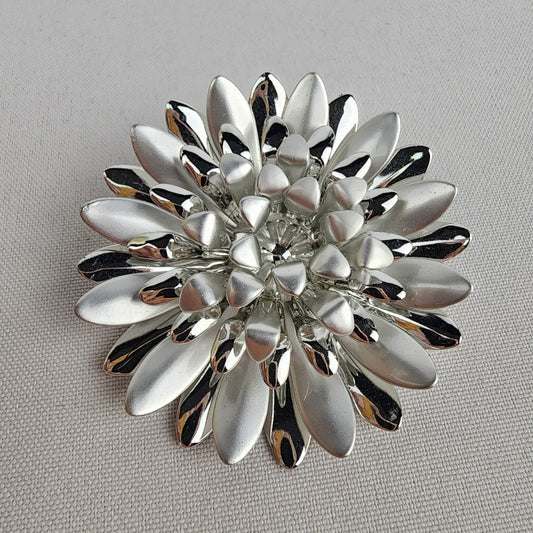 Vintage Silver Flower Brooch