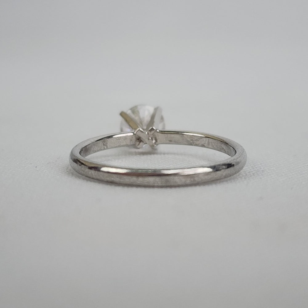 Vintage Sterling Silver Crystal Ring Size 9