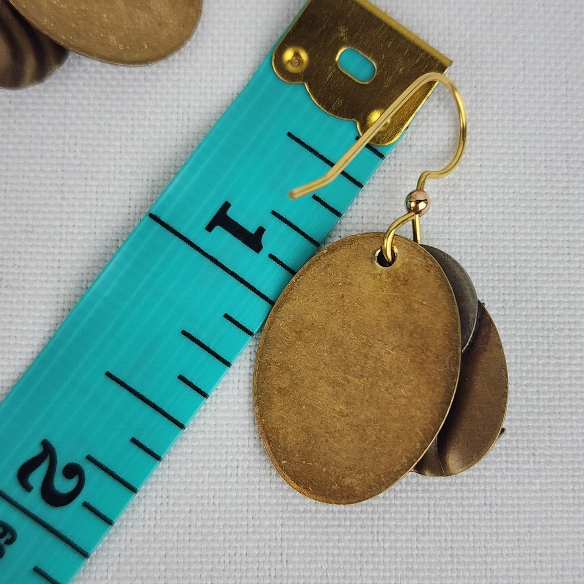 Gold Tone Brown Duck Drop Earrings