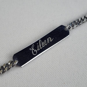 Vintage Engraved Eileen Silver Tone Bracelet