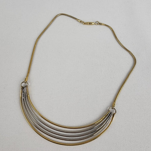 Vintage Multi Tone Layered Collar Necklace