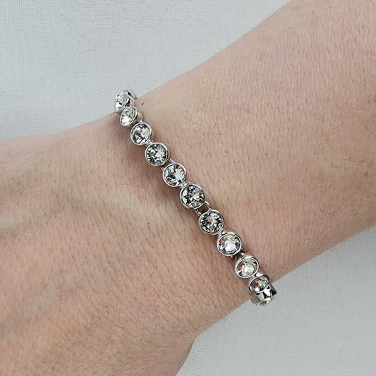 SWAROVSKI Silver Rhodium Finish Clear Crystals Tennis Bracelet