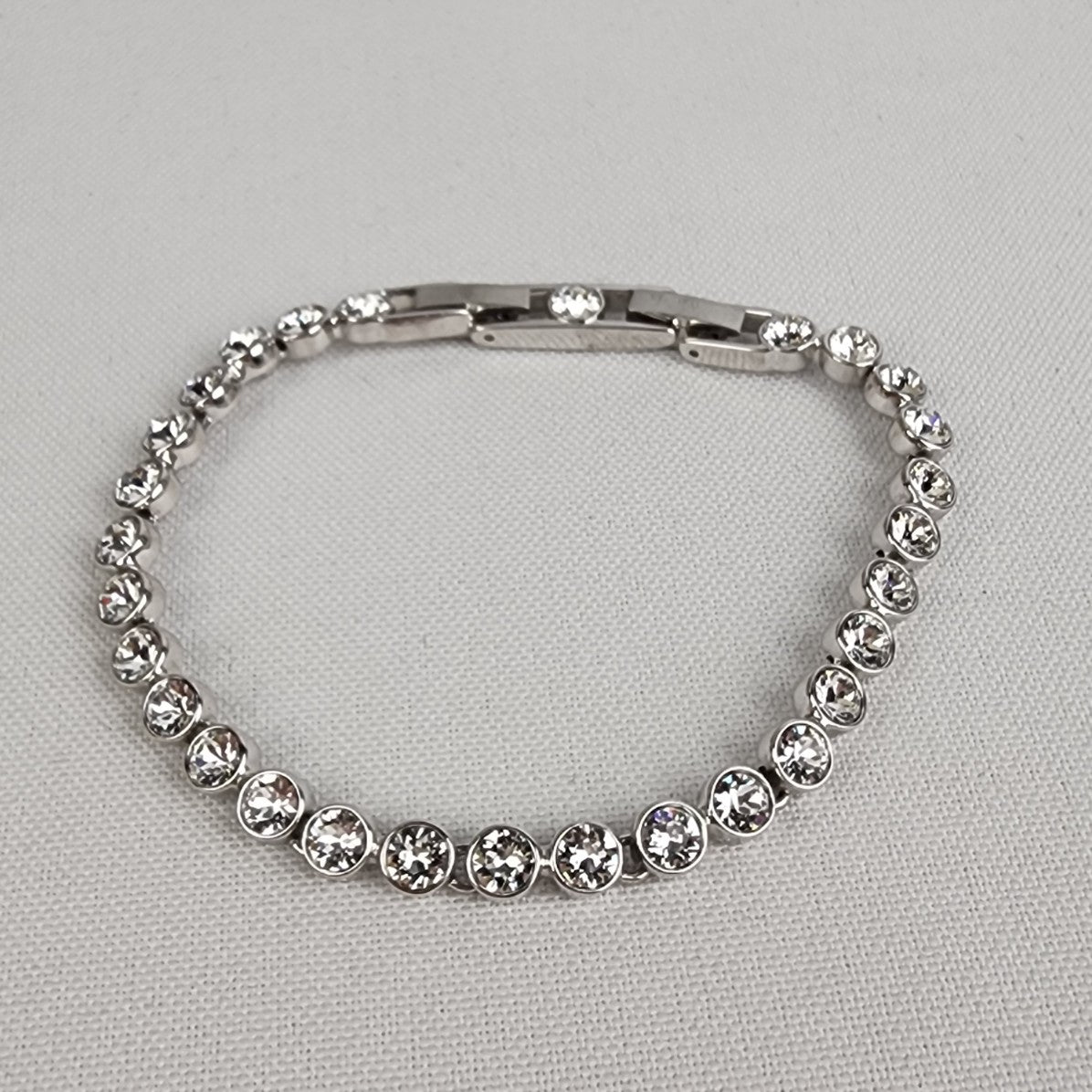 SWAROVSKI Silver Rhodium Finish Clear Crystals Tennis Bracelet