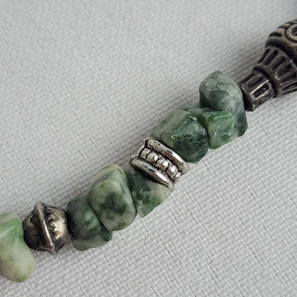 Vintage Green Natural Stone Beaded Necklace