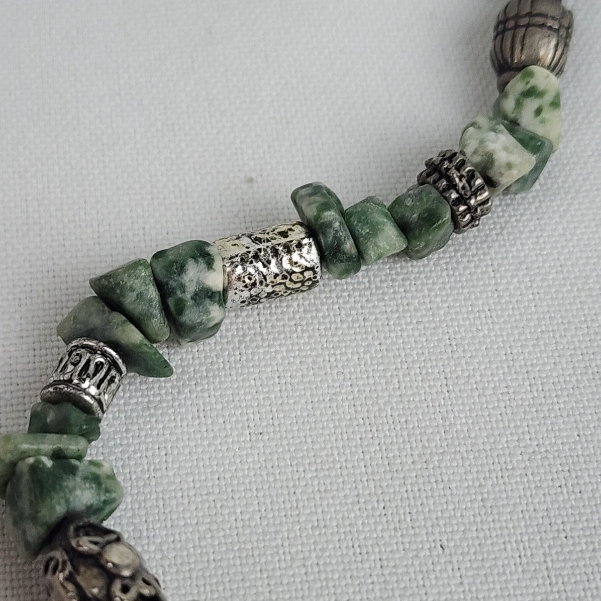 Vintage Green Natural Stone Beaded Necklace