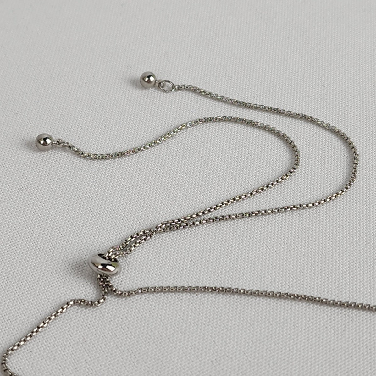 Silver Tone Crystal Delicate Pendant Adjustable Necklace