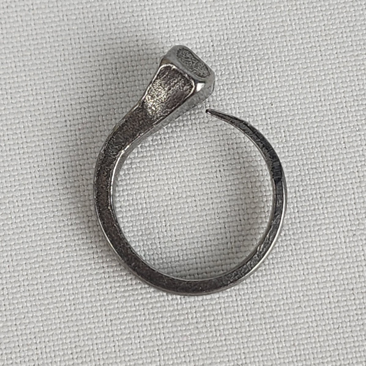 Antique Silver Tone Nail Ring Size 7