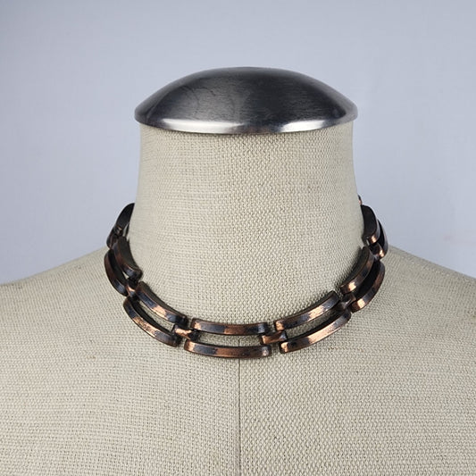 Vintage Copper Link Collar Necklace