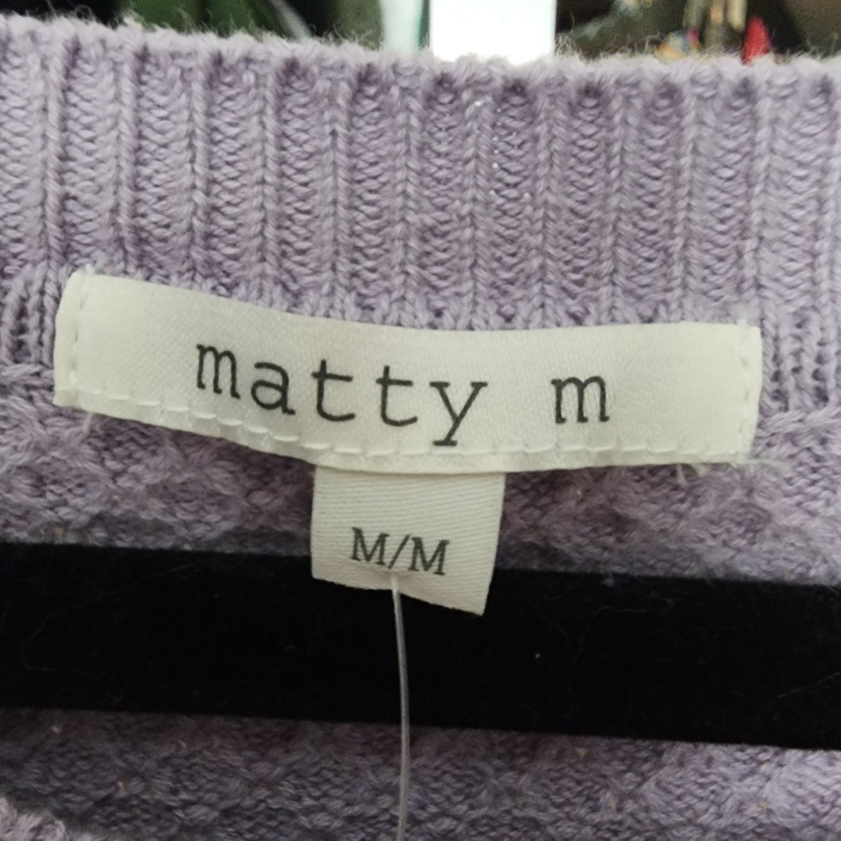 Matty M Purple Cotton Knit Sweater Size M