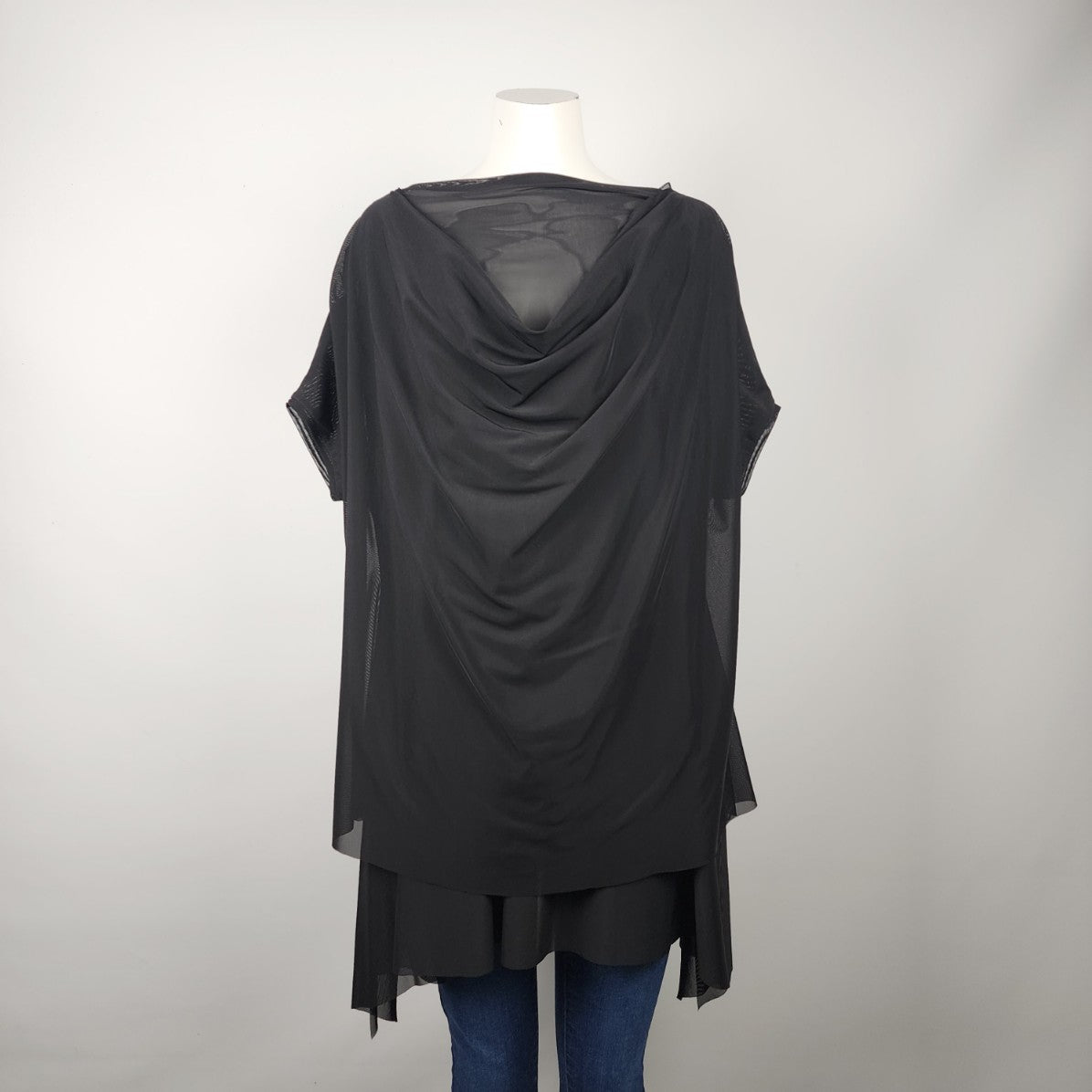 igor Black Sheer Edith Tunic Top Size L/XL