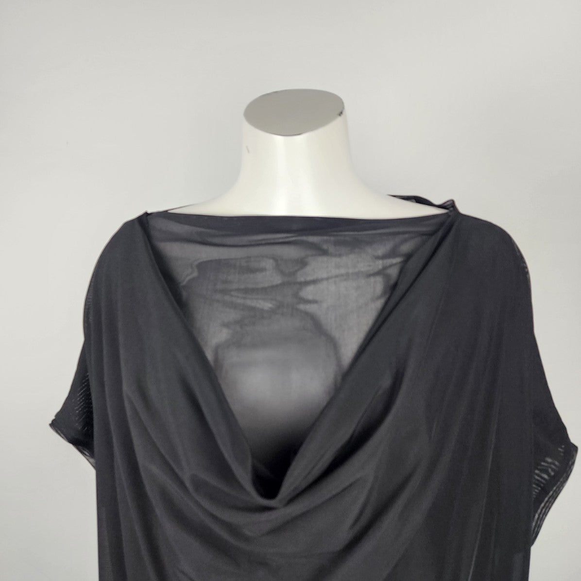 igor Black Sheer Edith Tunic Top Size L/XL