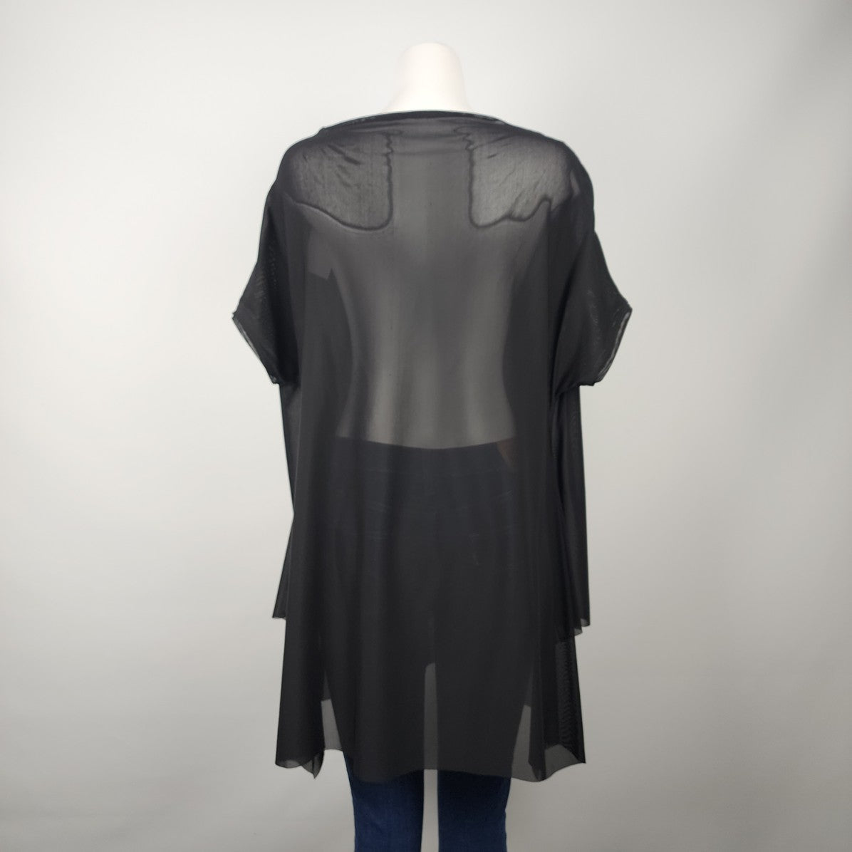 igor Black Sheer Edith Tunic Top Size L/XL