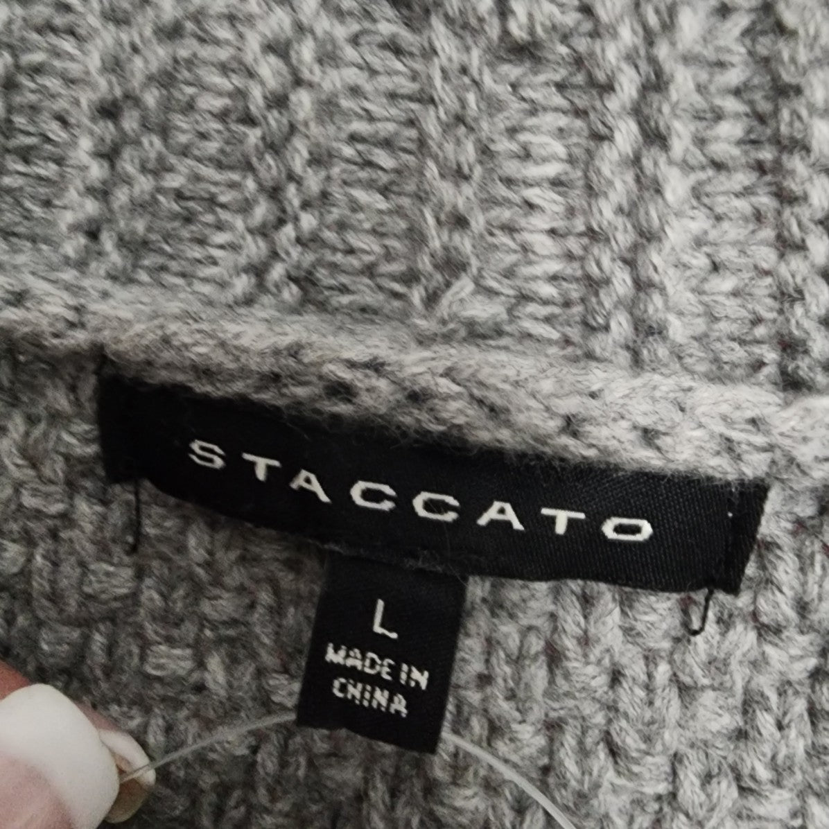 Staccato Grey Knit Cardigan Size L