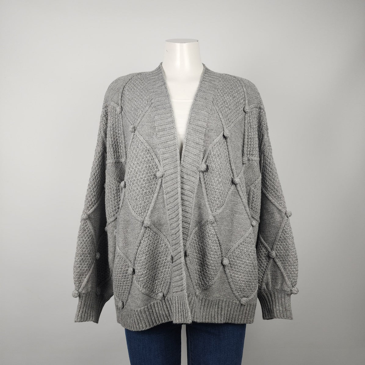 Staccato Grey Knit Cardigan Size L