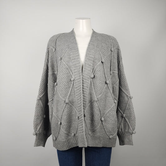 Staccato Grey Knit Cardigan Size L