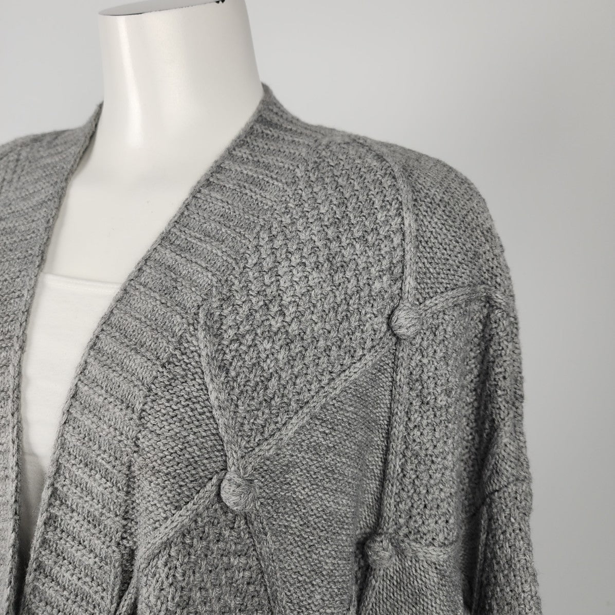 Staccato Grey Knit Cardigan Size L