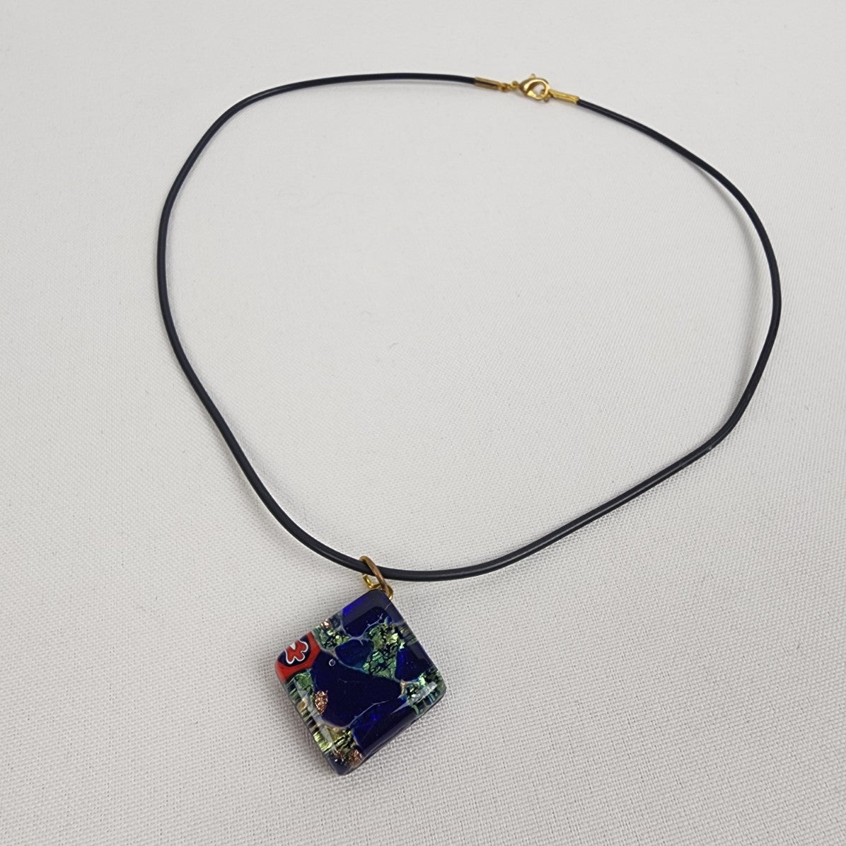 Murano Glass Pendant Cord Necklace