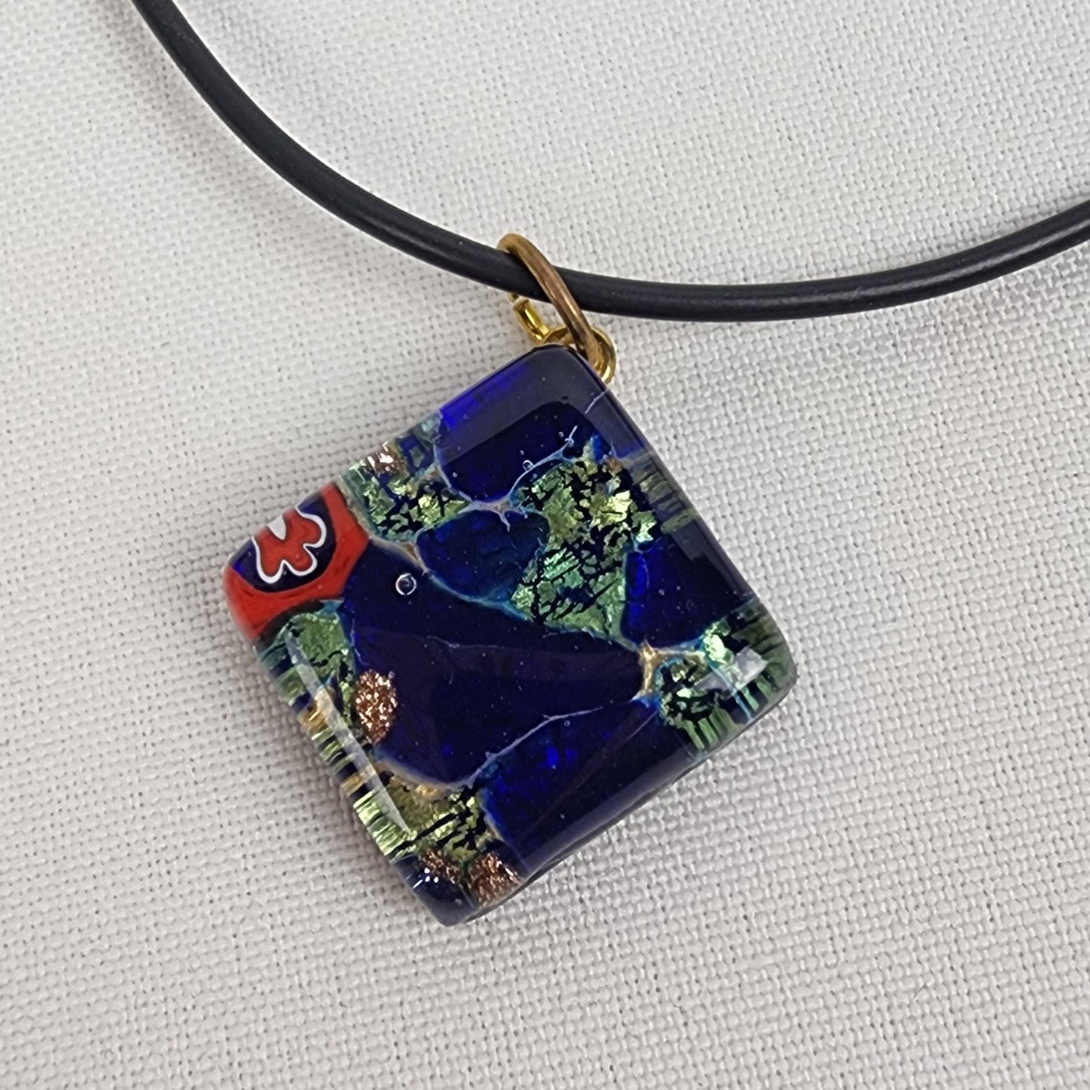 Murano Glass Pendant Cord Necklace