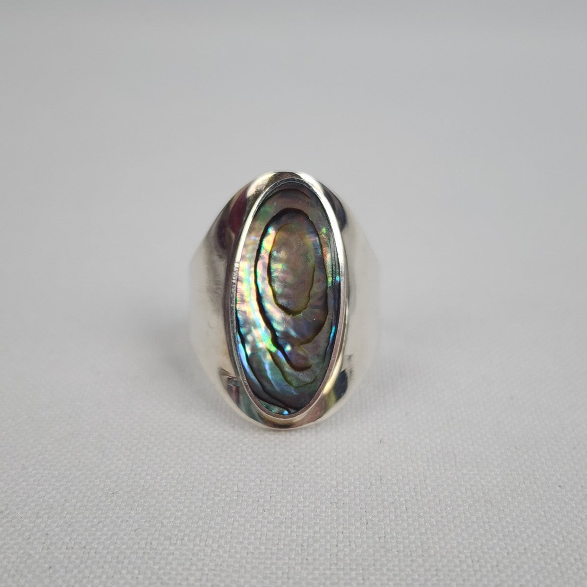 925 Sterling Silver Mother Of Pearl Ring Size 6.5