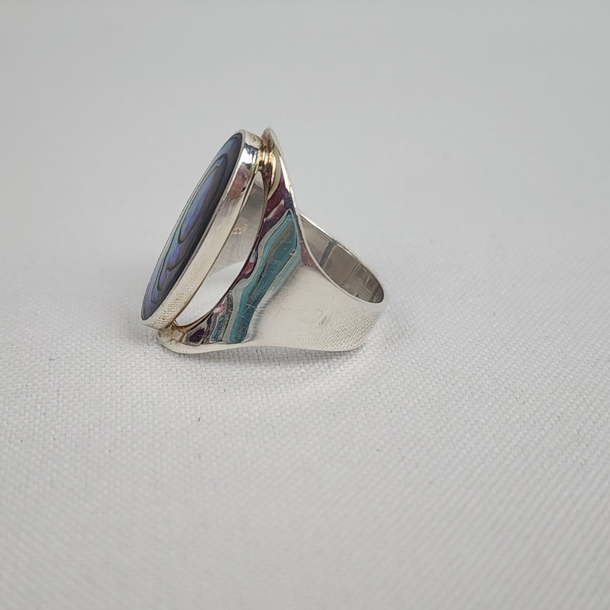 925 Sterling Silver Mother Of Pearl Ring Size 6.5