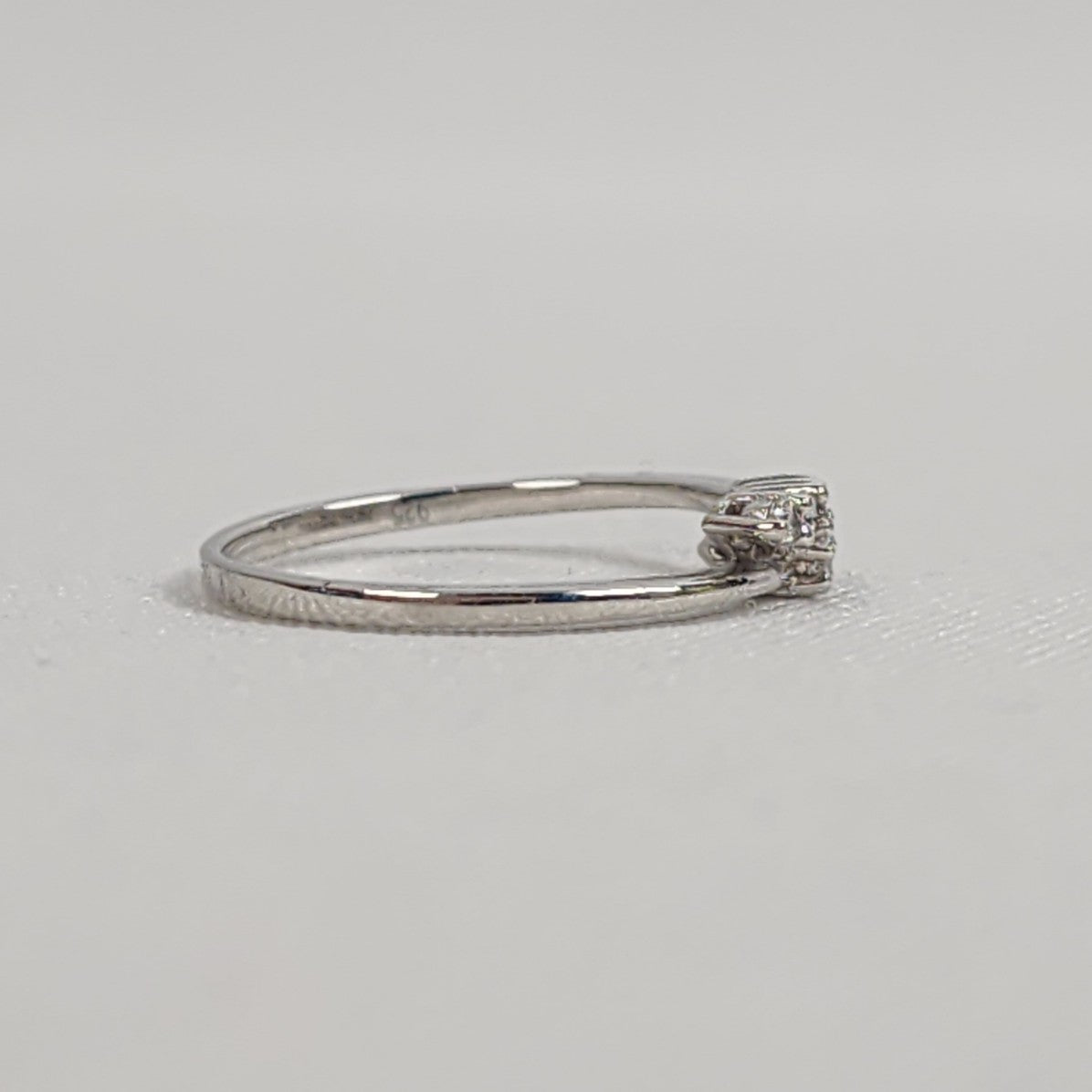 Silver Tone Crystal Ring Size 7