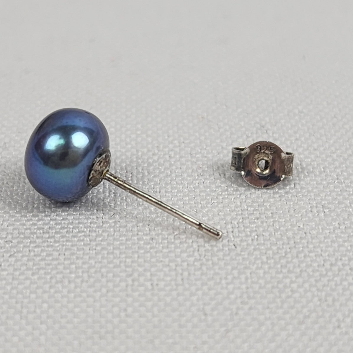 Vintage Black Pearl Stud Earrings