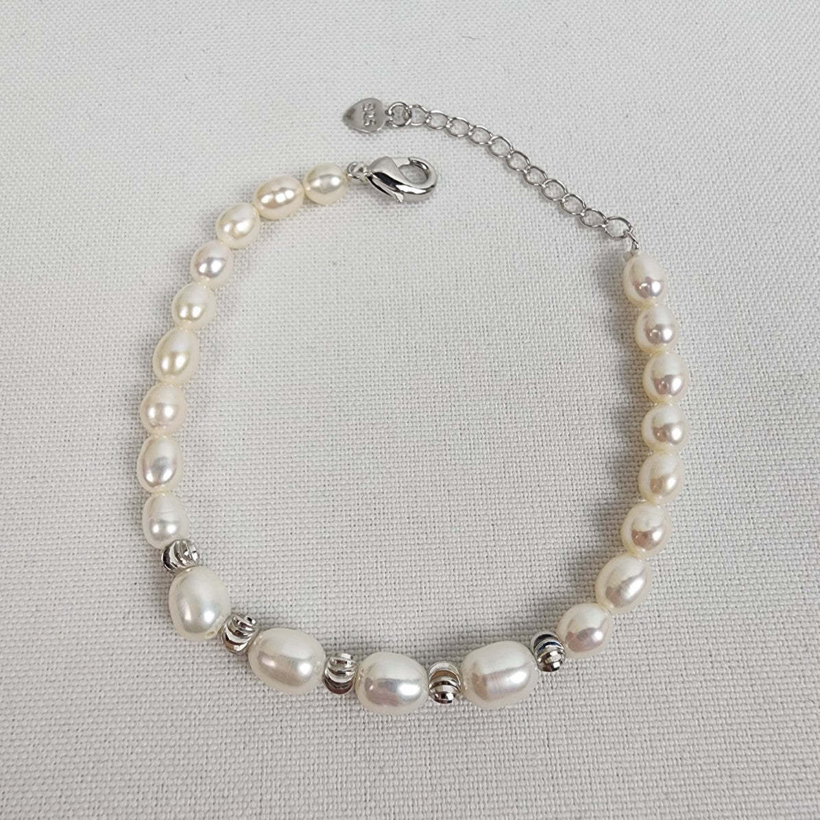 925 Sterling Faux Pearl Bracelet