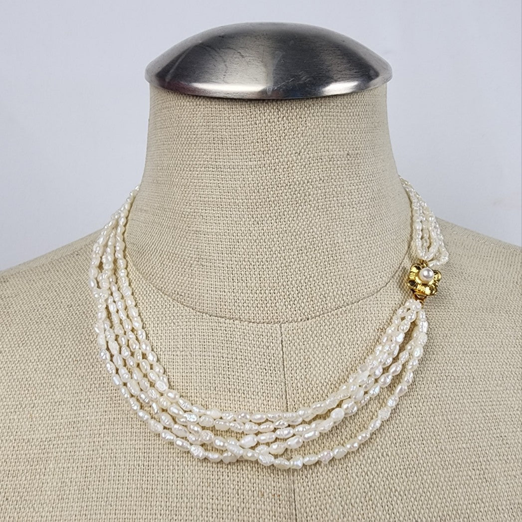 Vintage Fresh Water Pearls Layered Necklace