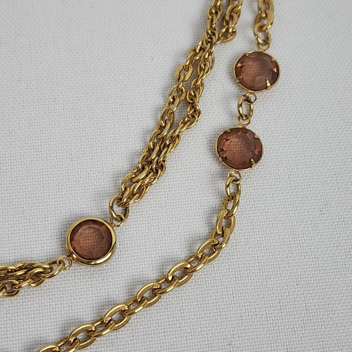 Vintage GOLDETTE Topaz Glass Runway Statement Bib Necklace