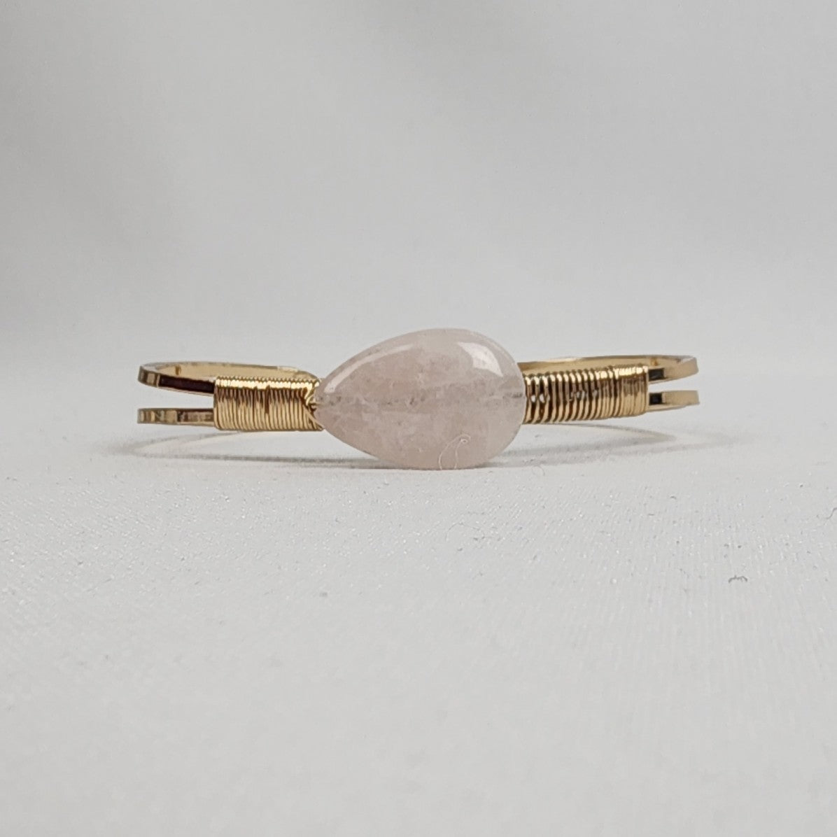 Gold Tone Natural Stone Cuff Bracelet