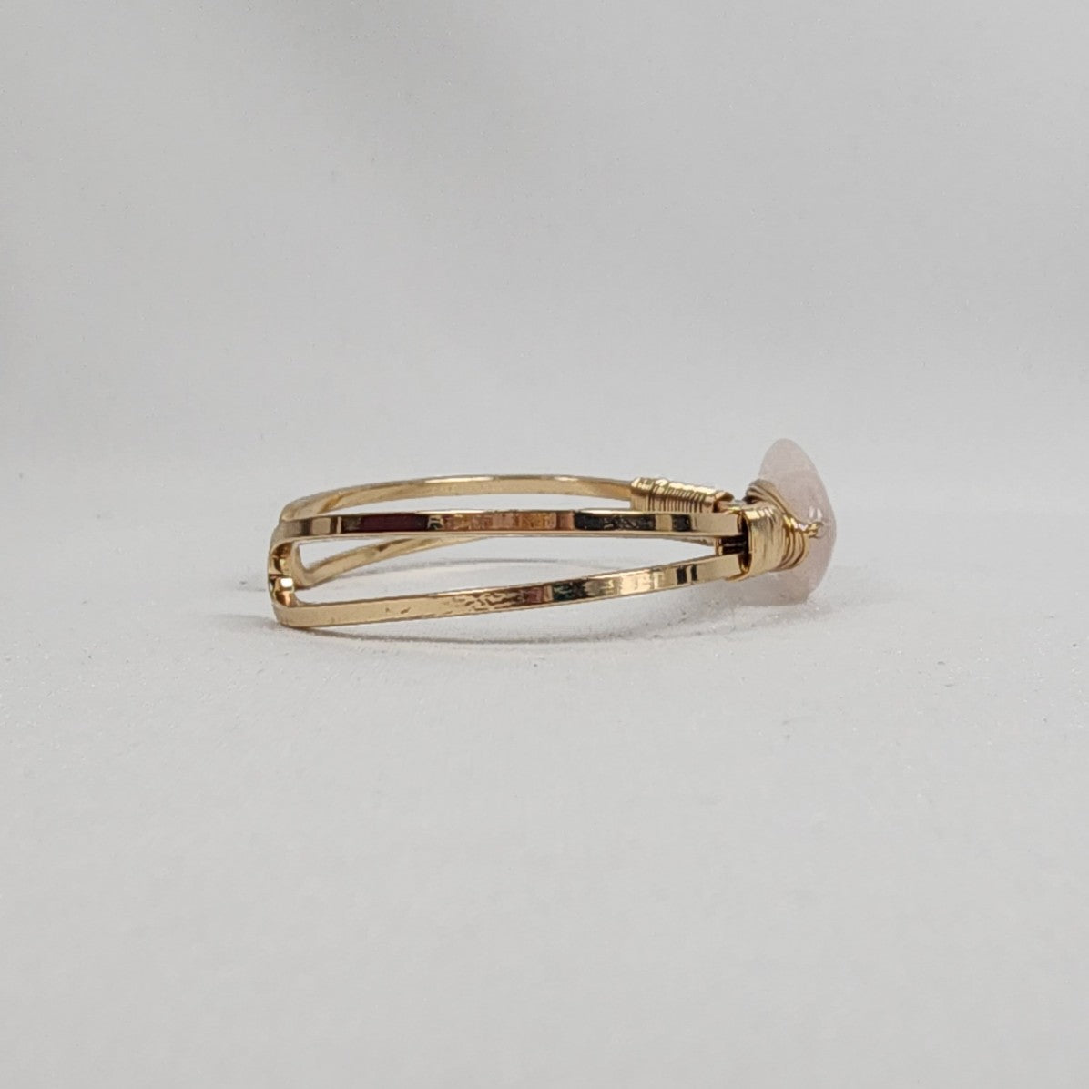 Gold Tone Natural Stone Cuff Bracelet