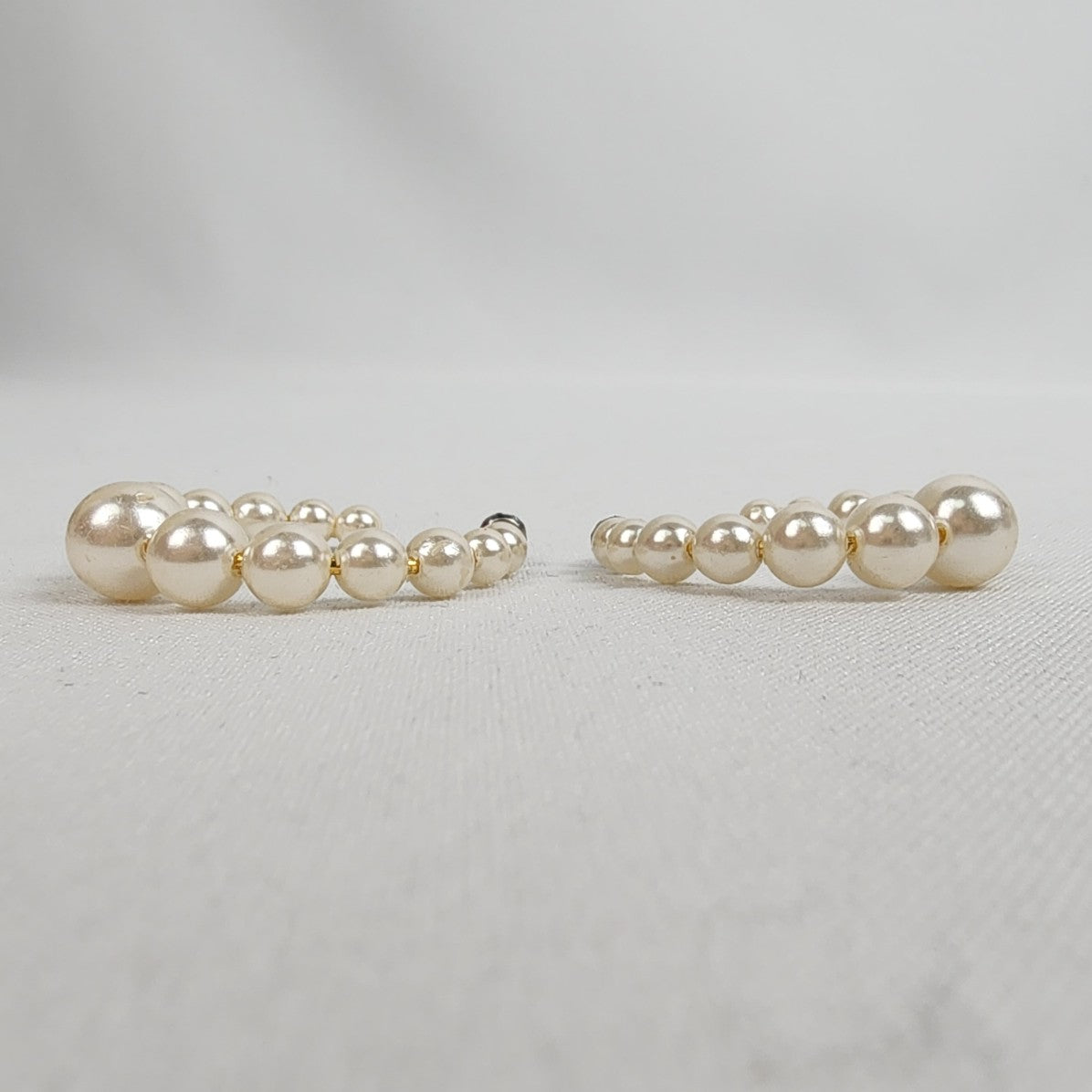 Faux Pearl Hoop Earrings