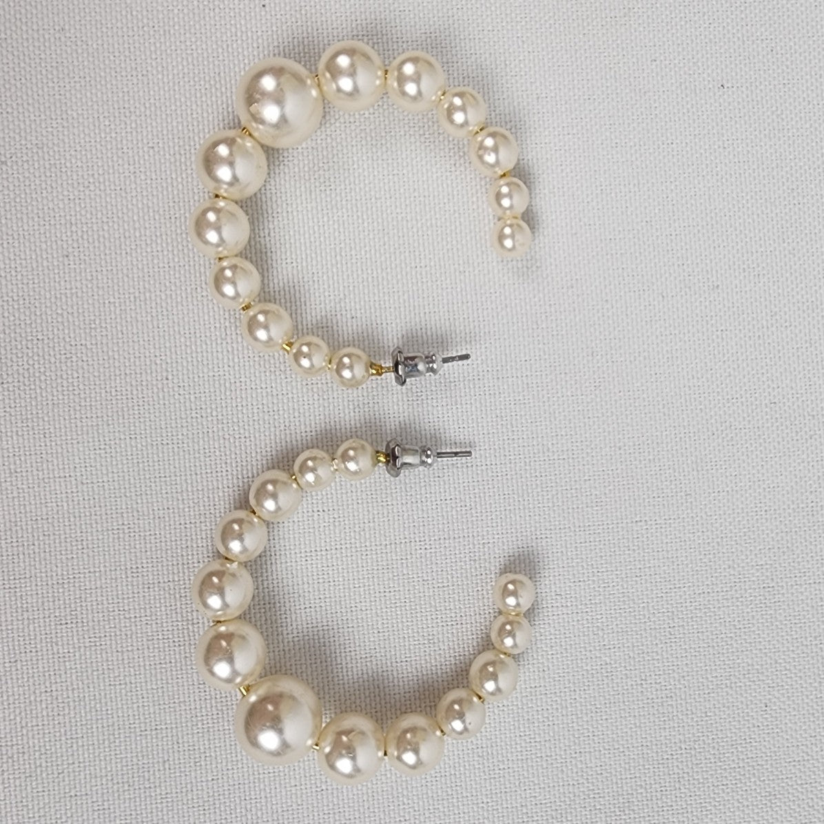 Faux Pearl Hoop Earrings