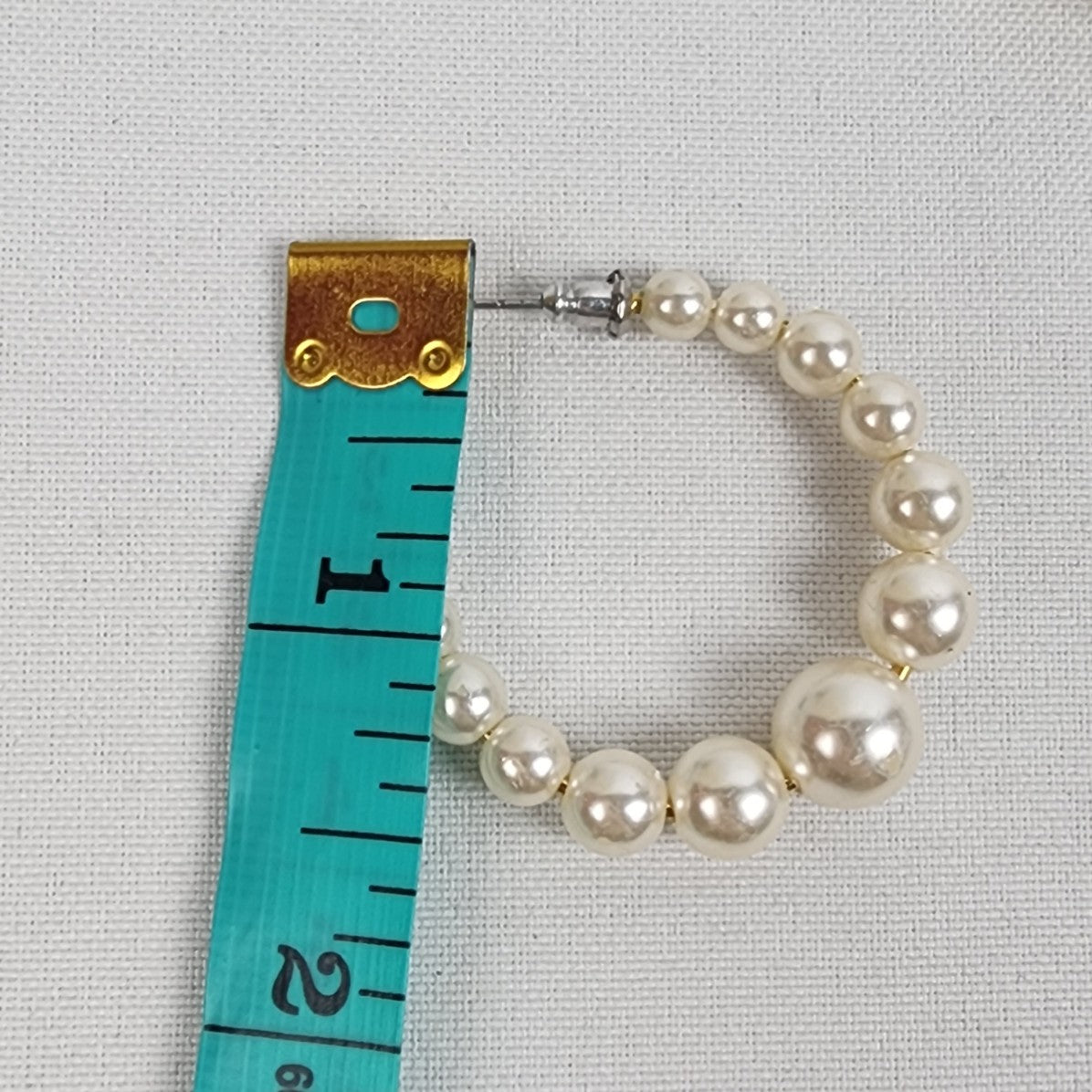 Faux Pearl Hoop Earrings