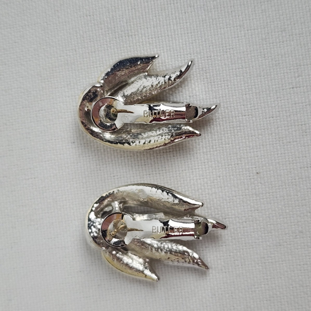 Vintage Butler Silver & Gold Stud Earrings