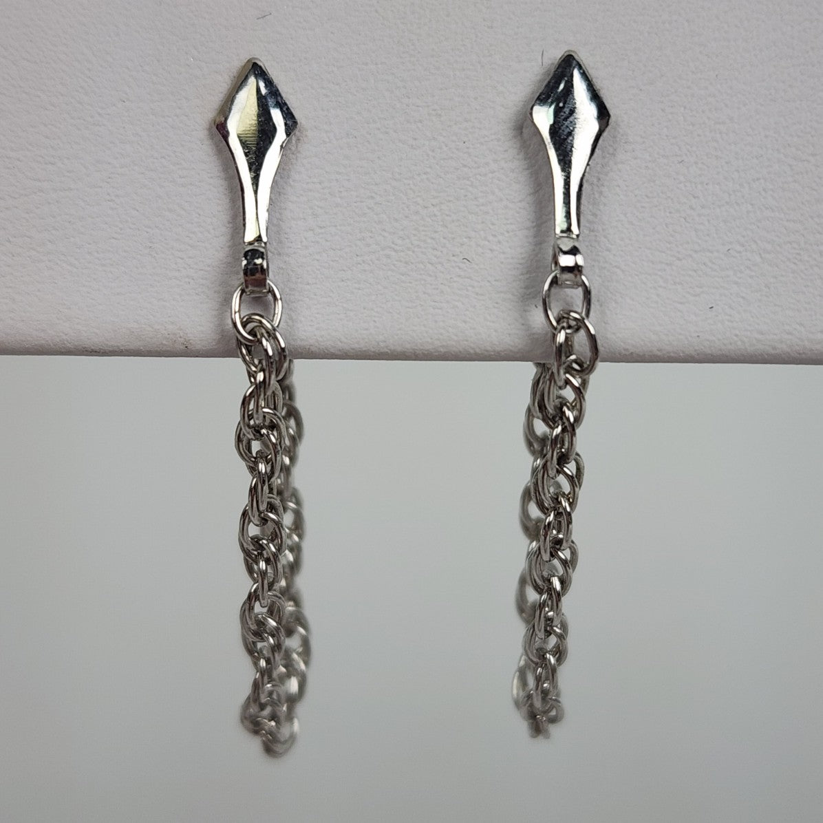 Vintage Silver Chain Drop Earrings