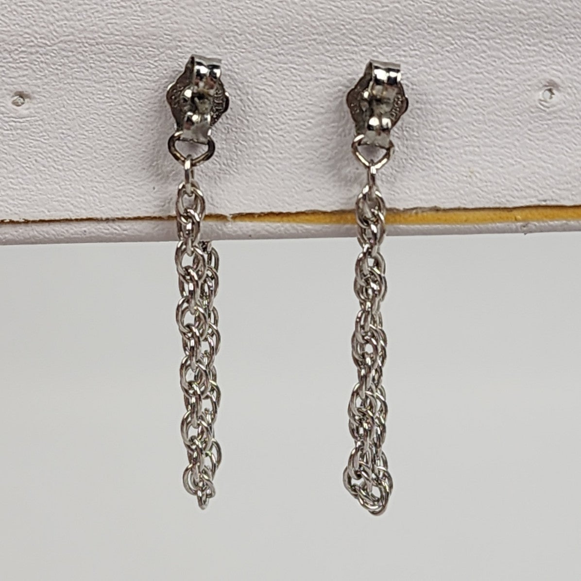 Vintage Silver Chain Drop Earrings